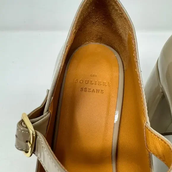 Sezane Beige Patent Leather Heels - Picture 12 of 12